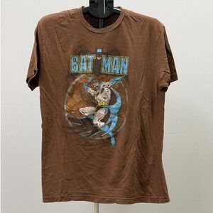 Brown Batman Graphic T Shirt Mens DC Comics Originals Short Sleeve Tee